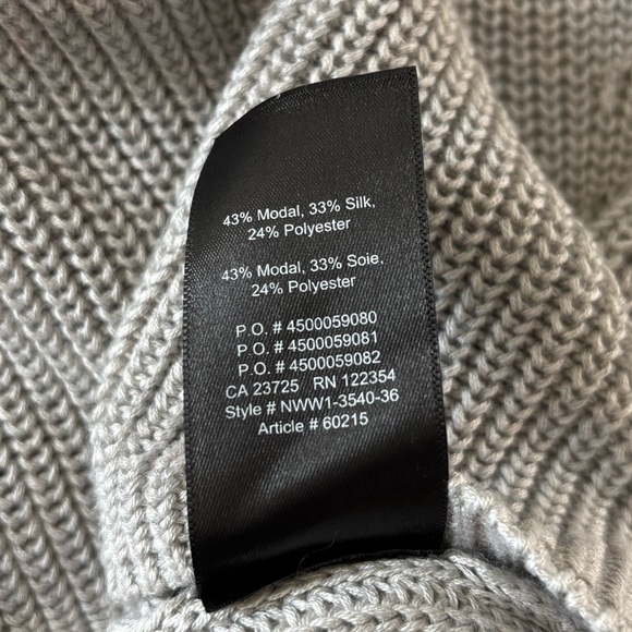 Aritzia BABATON Silk Blend Knit Fisherman Crew Sweater Size L - Picture 6 of 10